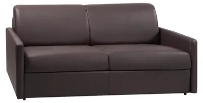 Produktbild von 4-Sitzer Schlafsofa Express aus braunem Kunstleder mit Memoryschaum-Sitzfläche - Liegefläche 160 cm - Matratze 18 cm CALIFE