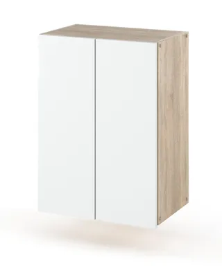 Produktbild von STIV Möbel | Badhängeschrank Eiche Sonoma/Weiß Matt 40x60x25 cm | 2 Türen & 2 Ablagen | Wand-Hängeschrank Bad