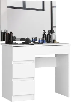 Image de Toilette avec miroir et rangement 90x50 cm blanc CLP T-6/SL