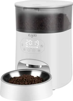 Produktbild von EUGAD Futterautomat Katze 4L, Automatischer Futterspender, Trockenfutterspender für kleine/mittlere/große Hunde, 1-5 Mahlzeiten/Tag, 10-400g/Mahlzeit, Waschbarer Futterbehälter