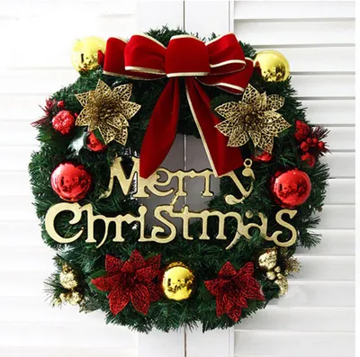 Produktbild von Weihnachtskranz Weihnachts Türkranz Weihnachten Kranz Girlande Weihnachts Dekor 30cm