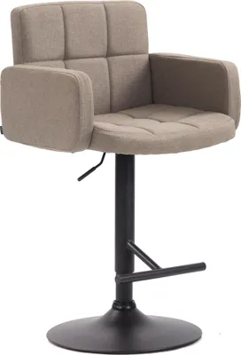 Produktbild von CLP Barhocker Los Angeles, Stoff höhenverstellbar und drehbar | Farbe taupe Gestell Farbe schwarz