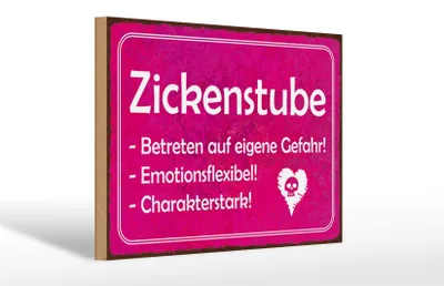 Produktbild von Holzschild Zickenstube 30x20cm Betreten eigene Gefahr