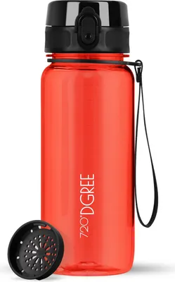 Produktbild von uberBottle crystalClear Trinkflasche mit Sieb 650ml / Watermelon Red/ 720DGREE