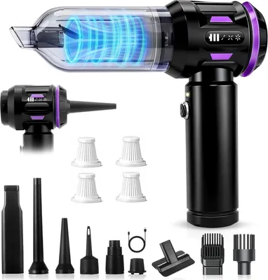 Obrázok produktu pre Citybee ručný vysávač s akumulátorom, bezdrôtový mini, 25000 Pa, 4 v 1, bezkefový motor, 3 stupne sania, prenosný pre auto a domácnosť