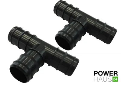Produktbild von POWERHAUS24 - 2 x T-Stück - Schlauchanschluss mit 3 x 38 mm (6/4") - PH24_3000062-2