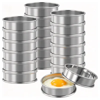 20er Set Edelstahl-Muffinringe 8 cm, antihaftbeschichtet