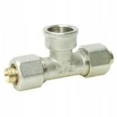 Productafbeelding van PEX-T-stuk 16x1/2" - Vernikkeld messing - Corrosiebestendig - Eenvoudige montage - Hoge kwaliteit