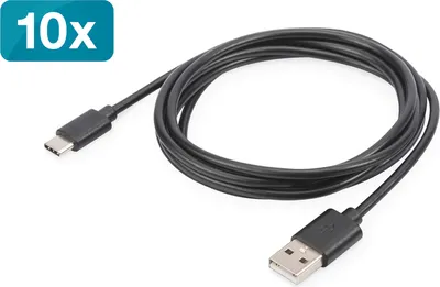 Imagen del producto de Digitus AK-990960-018-S, 1,8 metros, USB-C, USB-A, USB 2.0, 0,48 Gbit/s, color