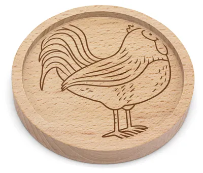 Produktbild von Mr. & Mrs. Panda Untersetzer Holz Hahn Korn - Transparent - Geschenk, gläseruntersetzer, Holz-Untersetzer, Tischuntersetzer, Eier, Bauernhof, Bierdeckel, Henne, Natur