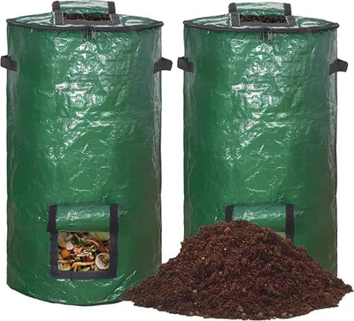 Productafbeelding van Famanu tuinencompostset voor snelle compostering - 2 stuks, geschikt voor balkon en tuin