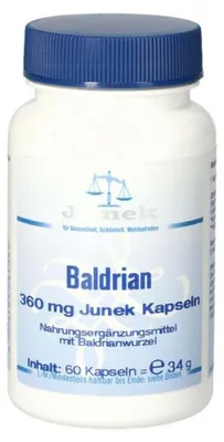 Obrázok produktu pre Bios Baldrian 360 mg, kapsuly, značka Junek, balenie obsahuje 60 kapsúl