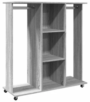 Immagine prodotto di vidaXL Appendiabiti con rotelle Grigio Sonoma 102x38x110 cm