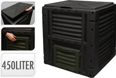 Image de Boîte De Compostage 450 L Couleur Noire 80x80x81cm Progarden