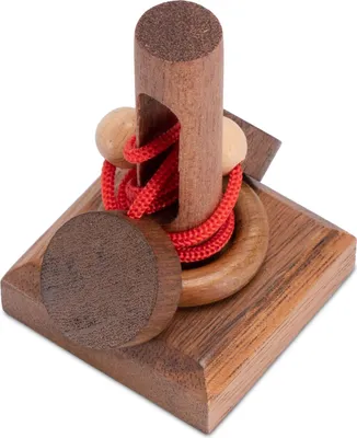 Produktbild von Der gefangene Ring - Schnurpuzzle - Knobelspiel aus Holz