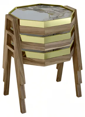 Immagine prodotto di Set di tavolini in legno marrone in stile moderno ed elegante