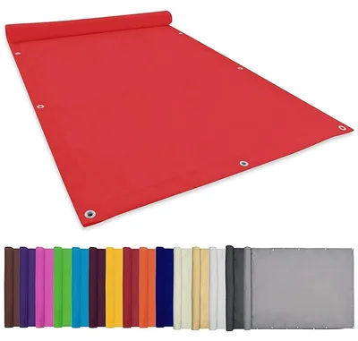 Image de Voile d'ombrage rectangulaire, 1,5 x 3,8 mètres, rouge, résistant aux intempéries, avec cordes de tension, pour jardin, balcon ou terrasse