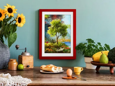 Obrázek produktu pro MG Design, rámeček na fotografie 20 x 30 cm – vyrobený z pravého dřeva s akrylovým sklem, vhodný k zavěšení i k postavení, pro fotografie, plakáty a puzzle
