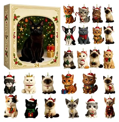 Productafbeelding van Kerst Adventskalender Katten 2026 Schattige Katten Adventskalender 2026 3D A