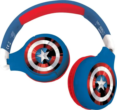 Image de Casque Bluetooth et filaire 2 en 1 pour enfants Avengers, stéréo, sans fil et filaire, pliable, réglable, sûr 85 dB, batterie rechargeable