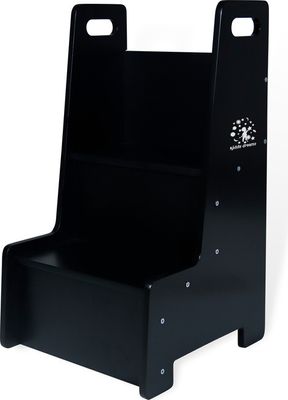 Kiddy dreams Tritthocker für Kinder Montessori Hocker Stabiler Holz Kitchen Helper bis zu 100 kg,Farbe: schwarz