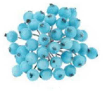 Image de Couronne de Noël en plastique - Baies et fleurs givrées - 10 cm