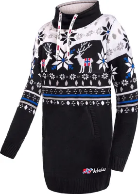 Produktbild von Nebulus Norweger Strickkleid FINALY Damen, knielang, vielseitig, P6491 - Damen, schwarz, M/38