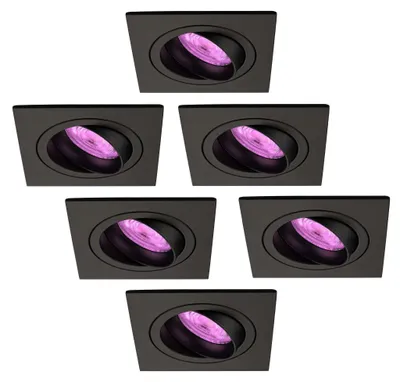 Image de Ledvion lot de 6 spot encastre LED noir RGB dimmable WiFi
