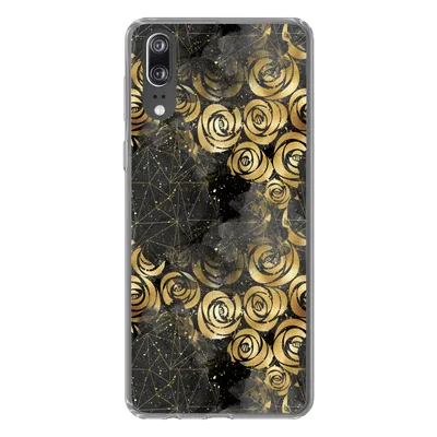 Produktbild von MuchoWow® Handyhülle Schutzhülle Hülle für Huawei P20 Marmor - Gold - Rose - Muster Silikon Softcase Handy Hülle - Hardcover