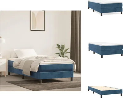 Produktbild von vidaXL Boxspringbett Dunkelblau 100x200 cm Samt -  Betten & Bettgestelle