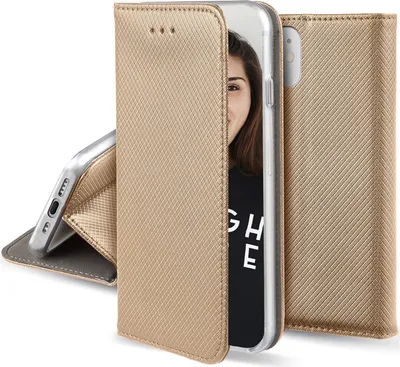 Obrázek produktu pro Jaym, Euit s magnetickou klapkou a funkcí stojánku Samsung Galaxy A12, zlatá