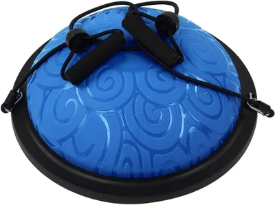 Produktbild von Yogahalbkugel 46 cm mit 2 Widerstandsbändern – Balancetrainer – Core-Training – Stabilität