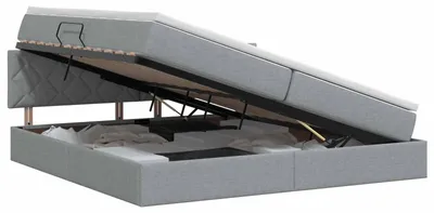Zdjęcie produktu dla Łóżko z materacem jasnoszare 200 x 200 cm aksamitne