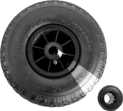 Produktbild von Sackkarrenrad Luftrad 260x85 mm 3.00-4 75 mm zentrierte Nabe Ø 20 mm schwarz robustes 4 PR Gewebe