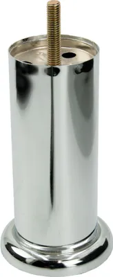 Produktbild von Möbelbein Elegant in Silber-Chrom, Höhe 13 cm, stabil und kratzfest, für Sofas, Stühle und Kommoden, minimalistisches Design und hochwertige Verarbeitung.