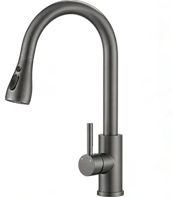 Produktbild von AICA Spültischarmatur 2 Auslassmodi Küchenarmatur Ausziehbar Einhand Hochdruck Mischbatterie Gunmetal Grau