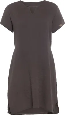 Produktbild von KNIT FACTORY - Indy Sommerkleid - Kleider - Strandkleid Damen - Luftig Tunika - Lockere Passform - Musselin kleid - 100% Baumwolle - Anthrazit - S