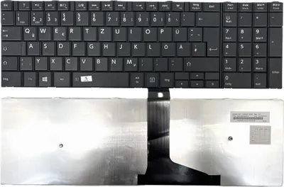 Zdjęcie produktu dla GERMAN - Black MATT Keyboard Klawiatura w wersji 1 kompatybilna z Toshiba Satellite C55DT-A