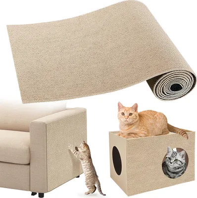 Image de Tapis à griffer pour chats, kaki, 200 cm × 40 cm
