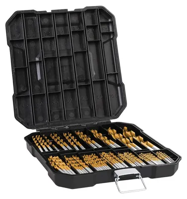 Imagen del producto de Juego de brocas HSS, con revestimiento de titanio, de 99 piezas, de 1 a 10 mm, para metal y madera