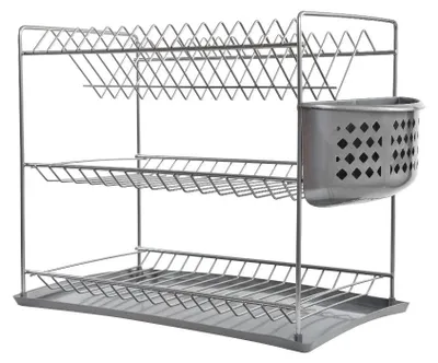 Produktbild von Geschirrtrockner 3 Ebenen Nickel flach Korb
