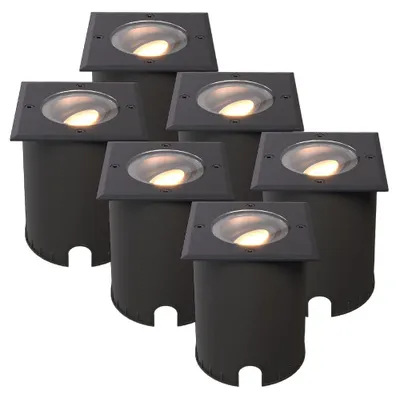 Image de HOFTRONIC - Spot au sol LED 4W IP67 Dimmable Noir lot de 6