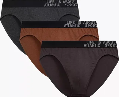 Produktbild von Damen Slips Atlantic 3mp-209 Baumwolle grau braun M