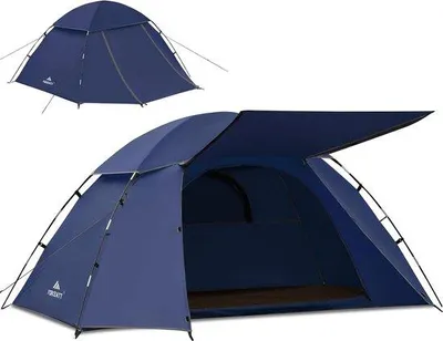 Produktbild von Unyqoos® Ultraleichtes 1–2 Personen Campingzelt 210×140×120 cm, wasserdicht PU3000 mm, 190T Taft, extra große Apsis, kompaktes Packmaß, 6 Abspannleinen/10 Heringe