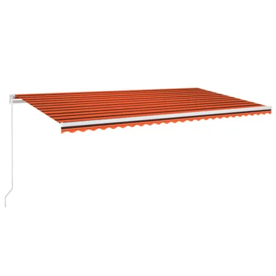 Obrázek produktu pro vidaXL Markýza ručně zatahovací s LED diodami 600x300 cm oranžová a hnědá