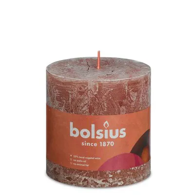Image de Bolsius Rustik Bougie ronde en daim brun 100/100mm