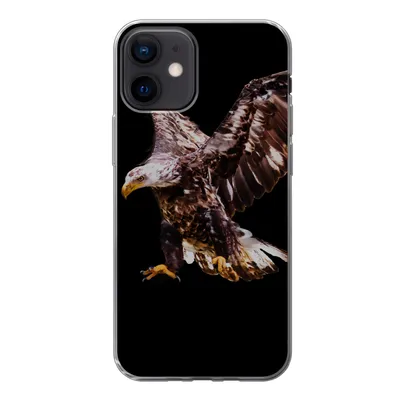 Produktbild von MuchoWow® Handyhülle Schutzhülle Hülle für iPhone 12 Adler - Vogel - Federn Silikon Softcase Handy Hülle - Schutzhülle