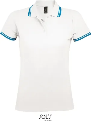 Immagine prodotto di SOLs 00578 | Polo da donna Pasadena - Colore: Bianco/Acqua - Taglia: S