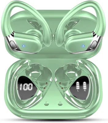 Produktbild von Bluetooth Kopfhörer, Kopfhörer Kabellos Bluetooth 5.4 Sport tiefer Bass, 50 std Spielzeit In Ear Kopfhörer mit 4 ENC Noise Cancelling Mic, IP7 Wasserdicht Ohrhörer LED-Anzeige für Arbeit / Studium