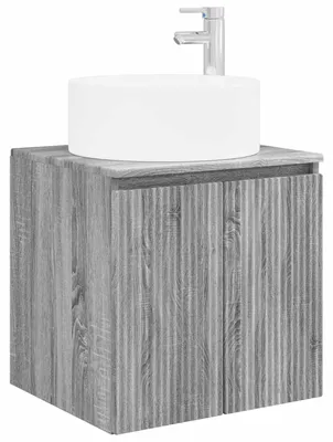 Image de vidaXL Meuble-lavabo mural, couleur Sonoma gris